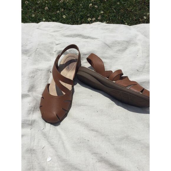 Baretraps womens sandals 7W Brigid brown dorsay vegan maryjane cognac gorpcore - Picture 1 of 11